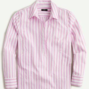 J. Crew Collared Popover Tunic - Pink Stripe